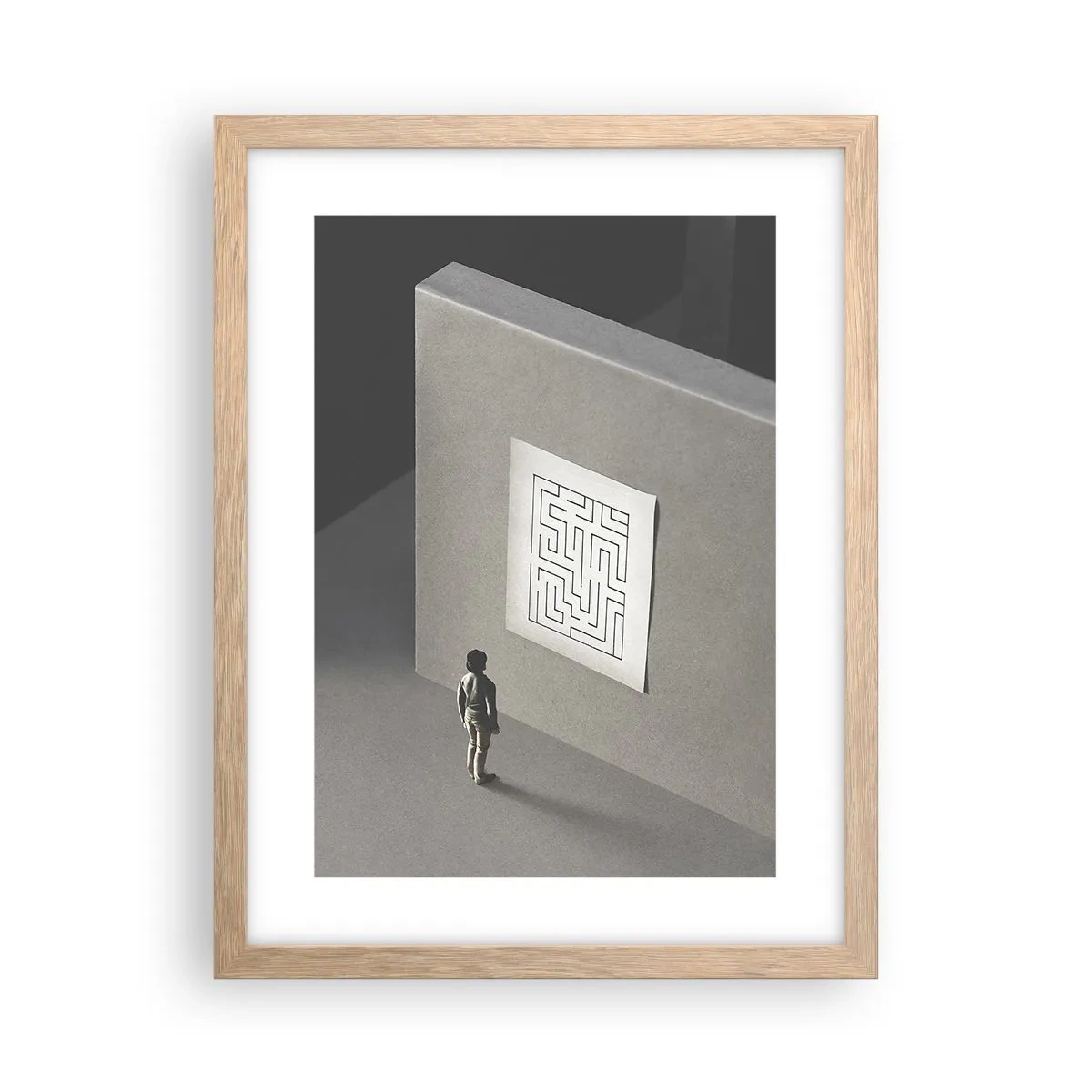 Poster in einem Rahmen aus heller Eiche - Aber wo bin ich? - 30x40 cm