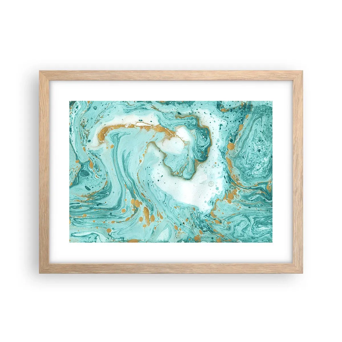 Poster in einem Rahmen aus heller Eiche - Unter der großen Welle der Edo-Ära - 40x30 cm