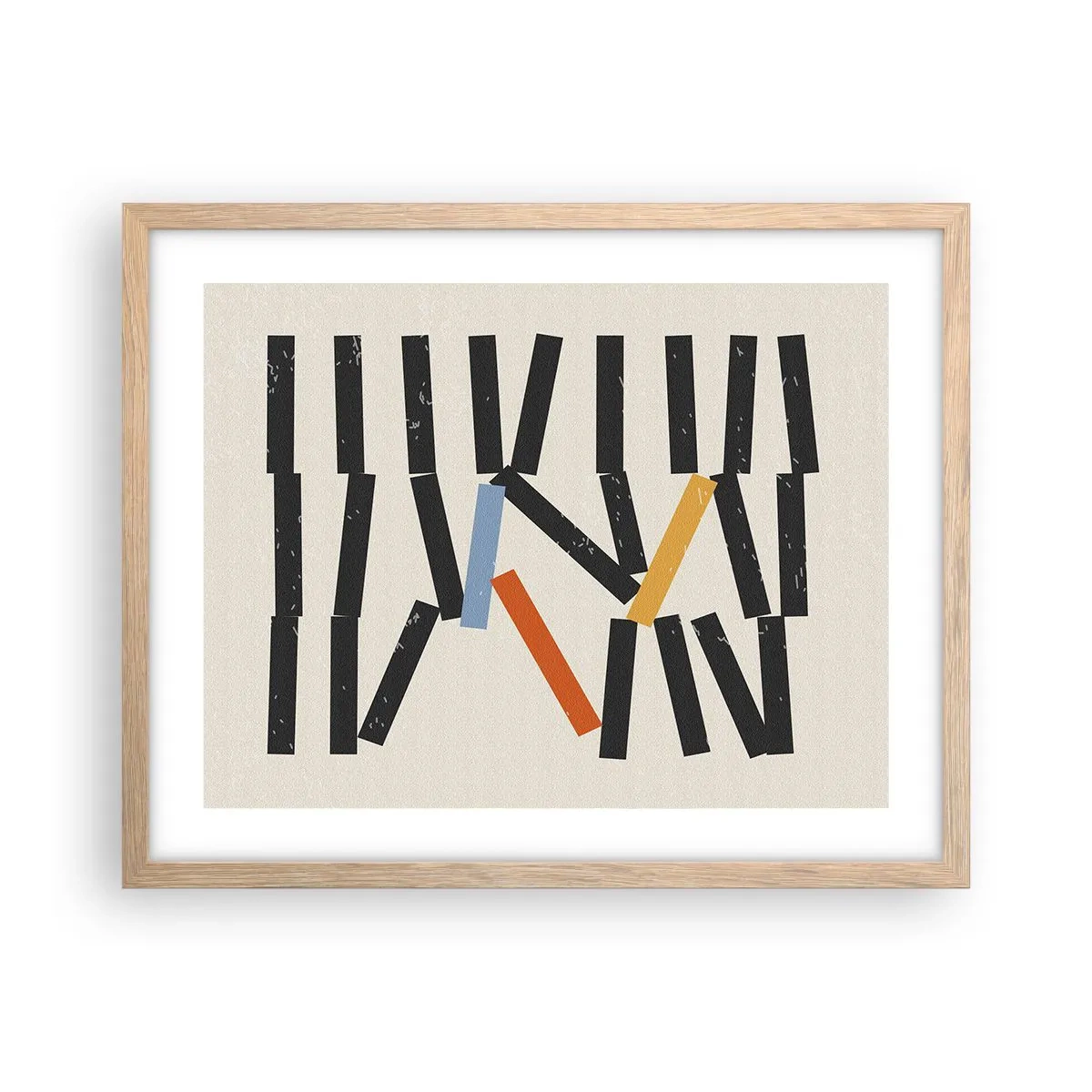 Poster in einem Rahmen aus heller Eiche - Domino – Komposition - 50x40 cm