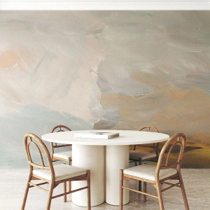 Fototapete Premium Canvas - Abstraktion – das Land der Sanftheit - Stück, Hell, Minimalistisch - 450x315 cm