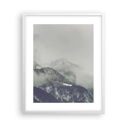 Poster in einem weißen Rahmen - Nebliges Tal - 40x50 cm