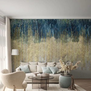 Fototapete Premium Canvas - Vergoldete Grenze - Stück, Art Deco, Zeitgenössisch - 400x280 cm