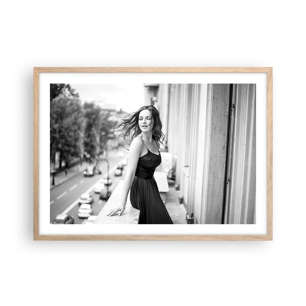 Poster in einem Rahmen aus heller Eiche - Bestimmt ein Pariser - 70x50 cm