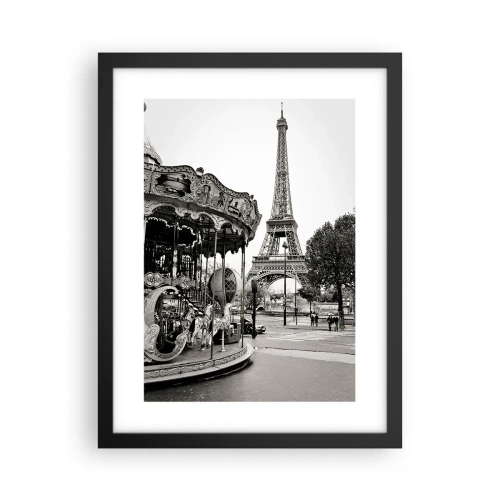 Poster in einem schwarzem Rahmen - So lustig ist es nur in Paris - 30x40 cm
