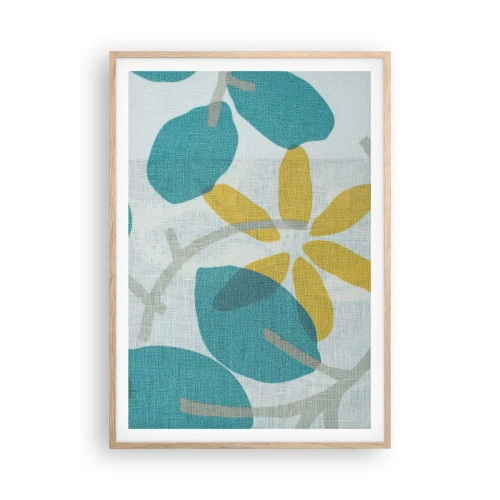 Poster in einem Rahmen aus heller Eiche - Unter den azurblauen Blättern - 70x100 cm