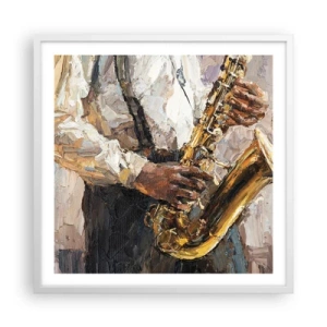 Poster in einem weißen Rahmen - Zeit fürs Solo - 60x60 cm