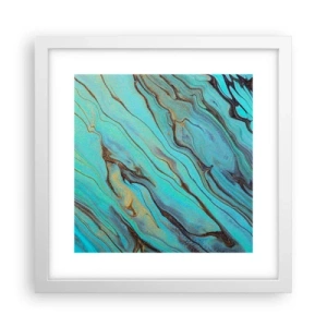 Poster in einem weißen Rahmen - Türkisfarbene Flut - 30x30 cm