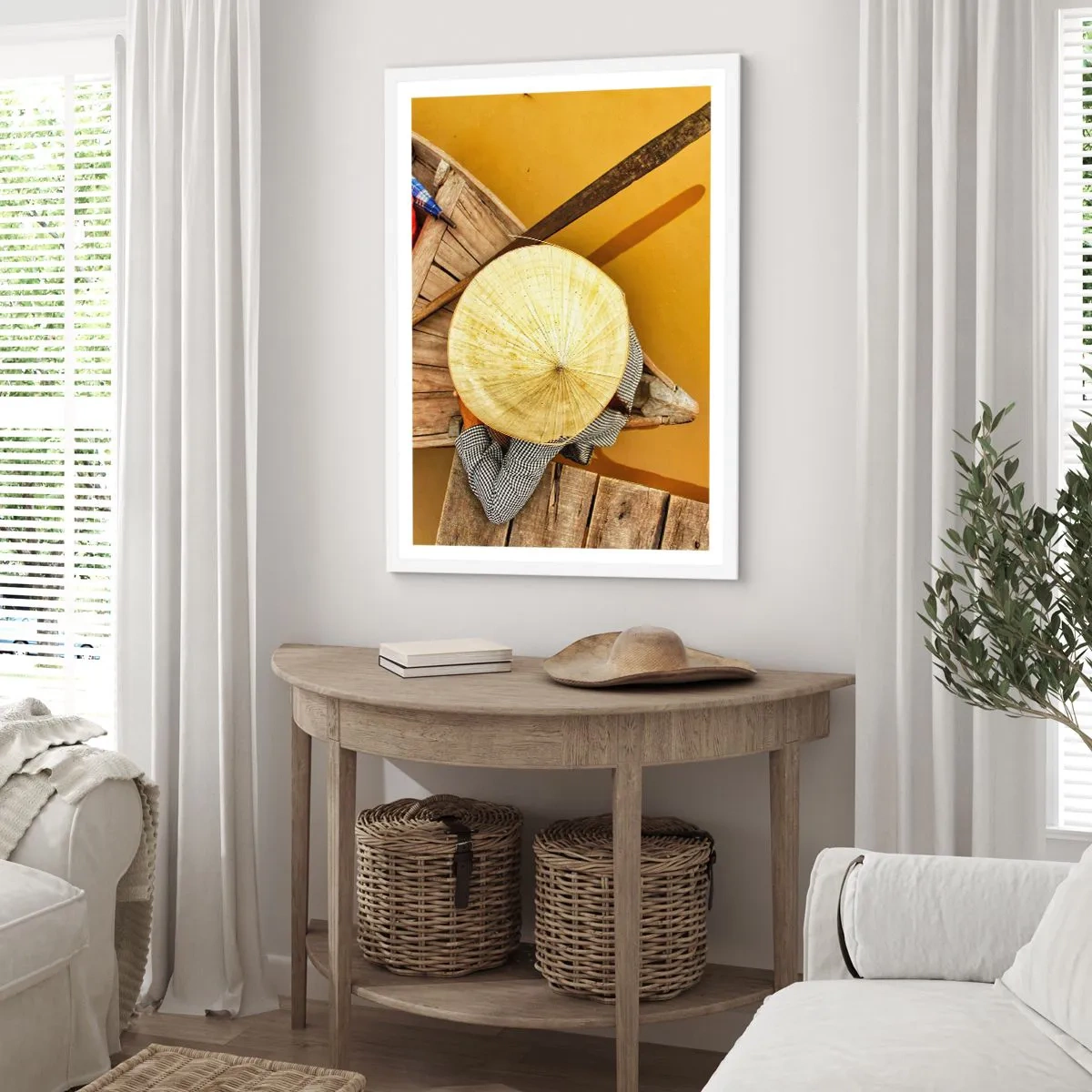 Poster in einem weißen Rahmen - Leben am Gelben Fluss - 30x40 cm