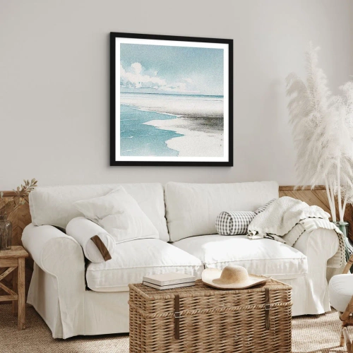 Poster in einem schwarzem Rahmen - Sanfte Flut - 50x50 cm