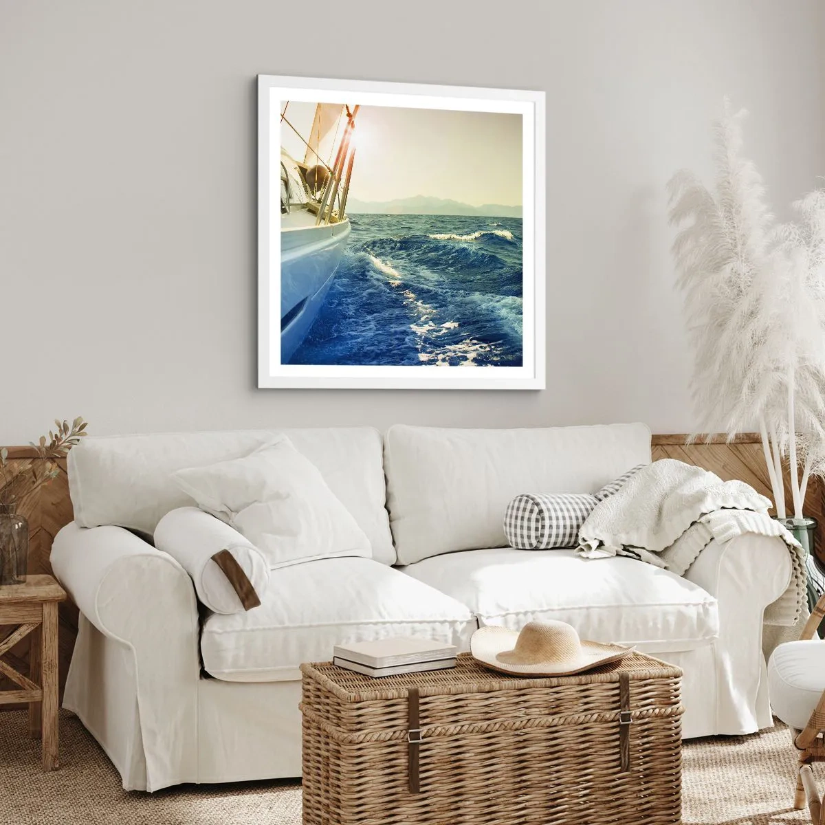Poster in einem weißen Rahmen - Auf ins Abenteuer - 50x50 cm