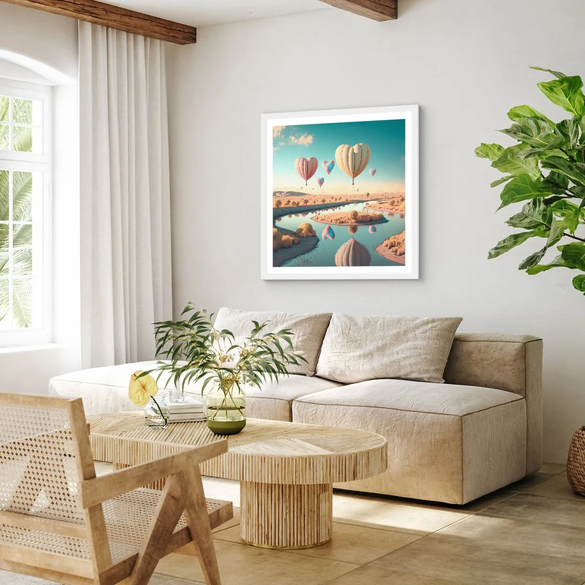 Poster in einem weißen Rahmen - Dank Liebe steigt man auf - 40x40 cm