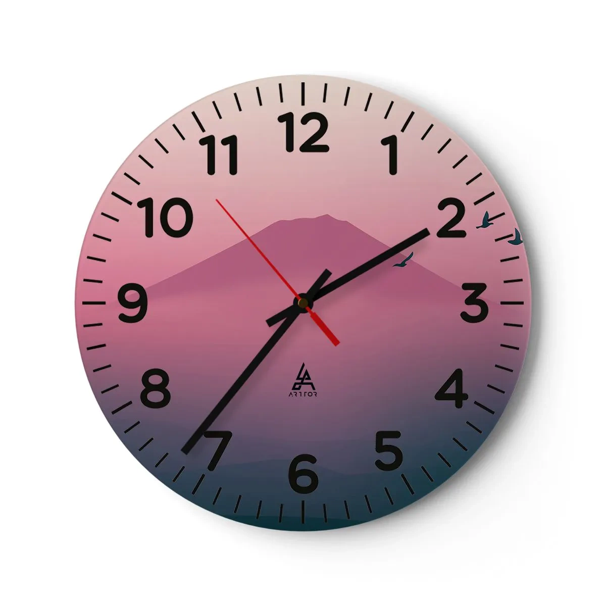 Wanduhr - Glasuhr - Wanderer über den Wolken - 30x30 cm