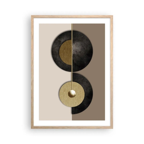 Poster in einem Rahmen aus heller Eiche - Variationen rund um den Kreis - 50x70 cm