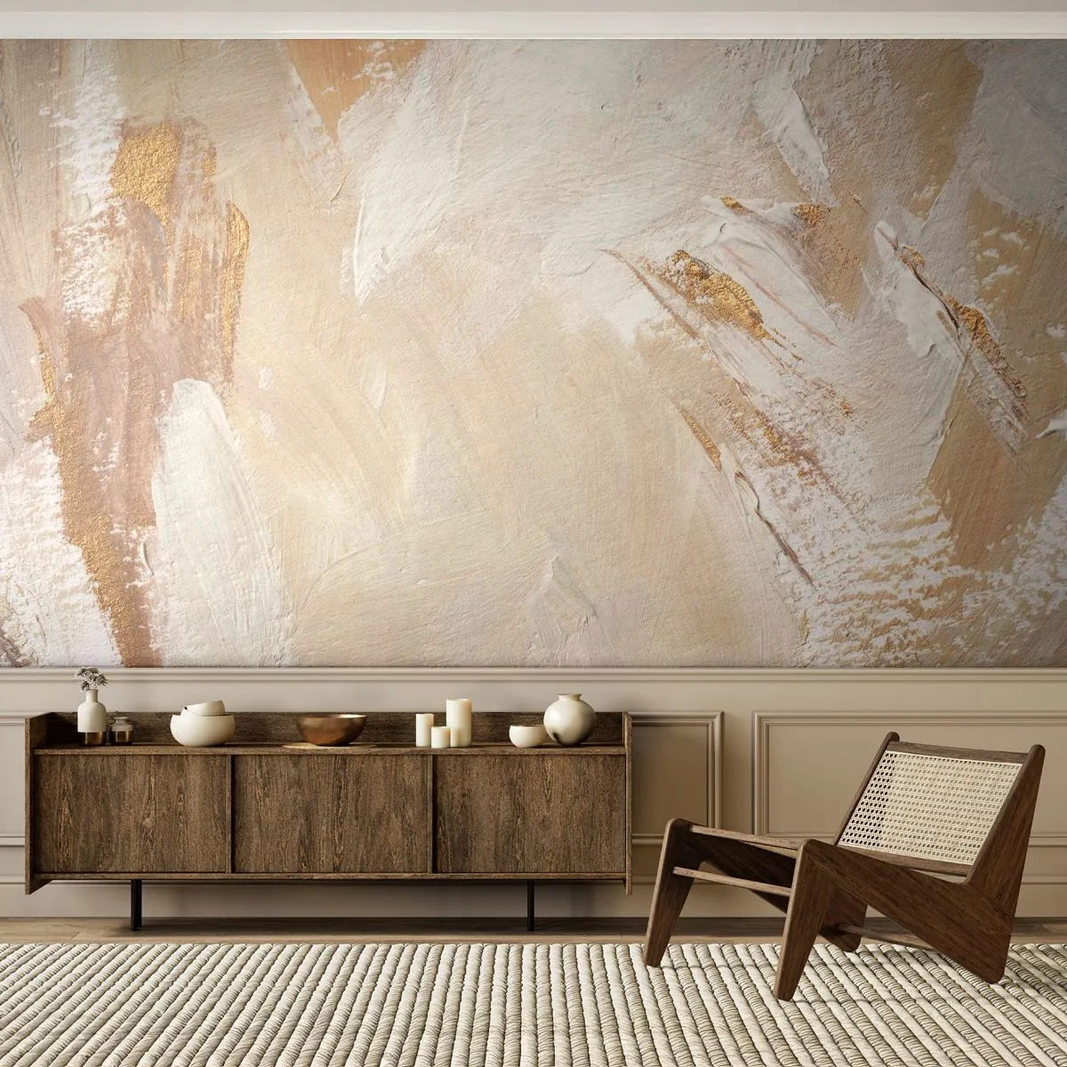 Fototapete Premium Sand - Pastellkomposition - Minimalistisch, Hell, Stück - 200x140 cm