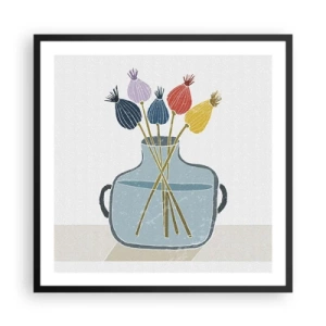 Poster in einem schwarzem Rahmen - Es ist mucksmäuschenstill - 60x60 cm