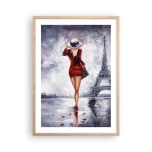 Poster in einem Rahmen aus heller Eiche - Pariser Symbole - 50x70 cm