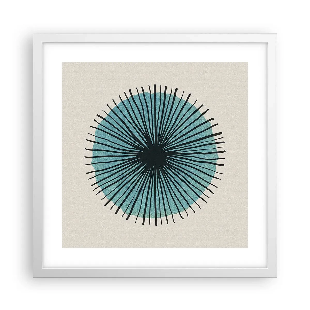 Poster in einem weißen Rahmen - Strahlend im Blau - 40x40 cm