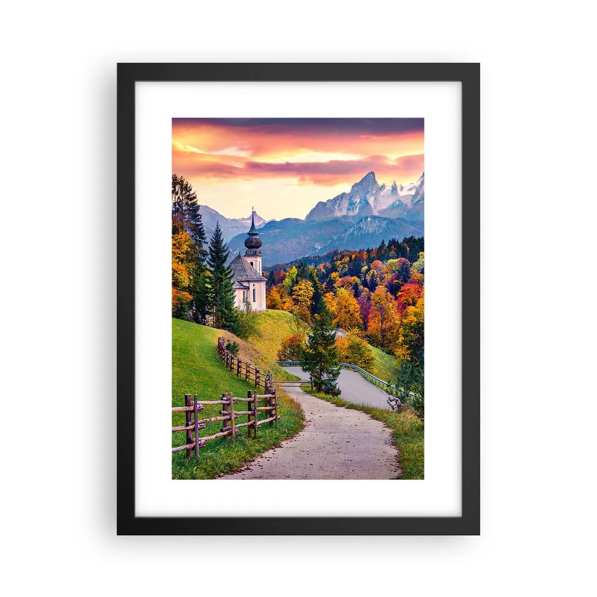 Poster in einem schwarzem Rahmen - Landschaftsartige Malerei - 30x40 cm