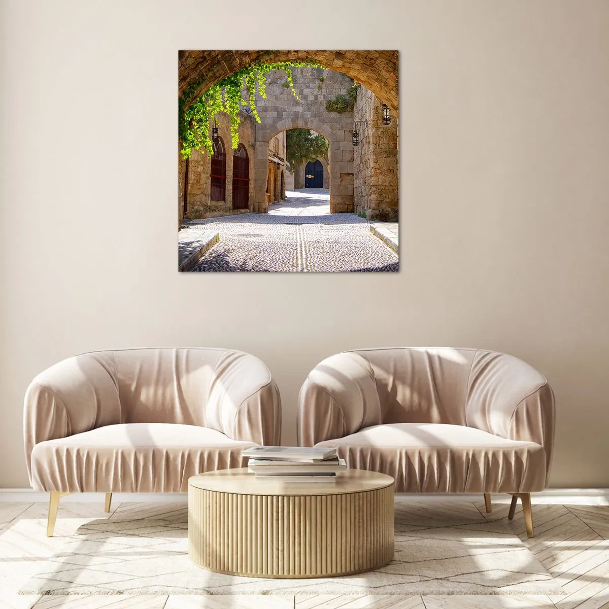 Glasbild - Bild auf glas - Die Prozession wird bald erscheinen - 40x40 cm