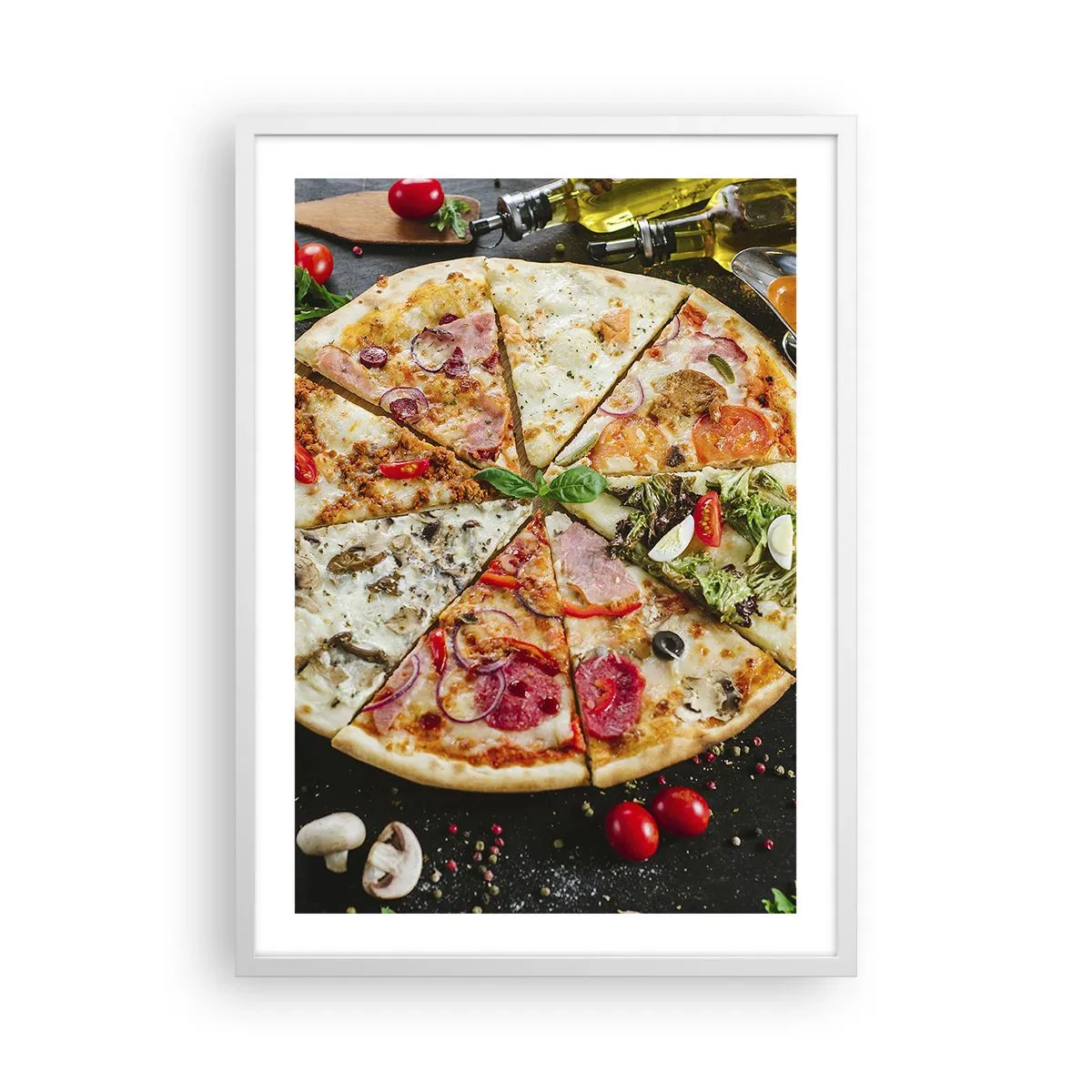 Poster in einem weißen Rahmen - Eine Reihe von Geschmacksrichtungen - 50x70 cm