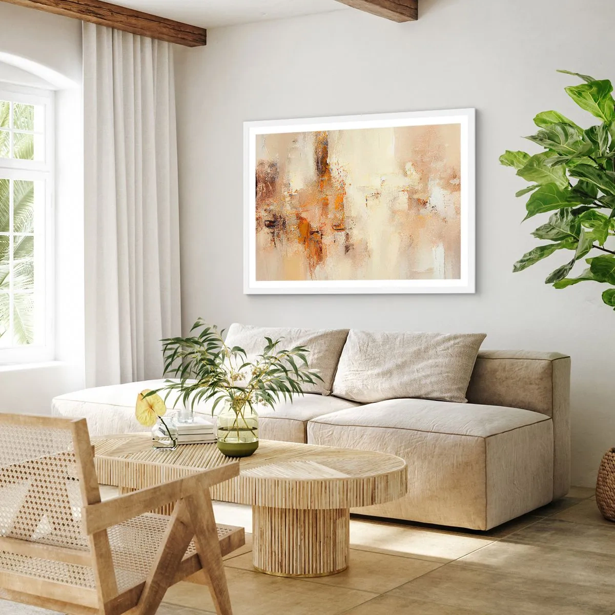 Poster in einem weißen Rahmen - Seele aus Bernstein - 40x30 cm