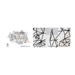 Fototapeten Muster Premium Canvas - Struktur der Stärke - Abstraktion, Grafik, Nashorn - 100x30 cm