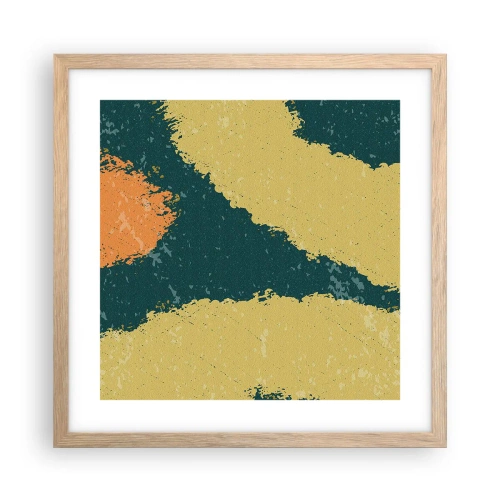 Poster in einem Rahmen aus heller Eiche - Abstraktion – langsame Bewegung - 40x40 cm