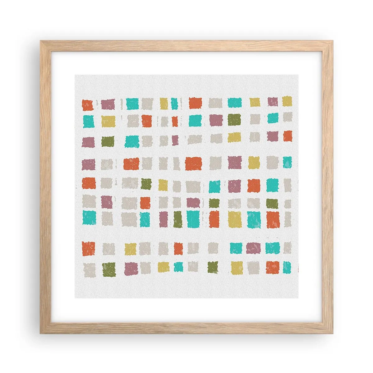 Poster in einem Rahmen aus heller Eiche - Unbekanntes Spiel - 40x40 cm