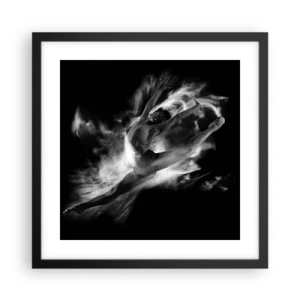 Poster in einem schwarzem Rahmen - Im Flug hängen geblieben - 40x40 cm