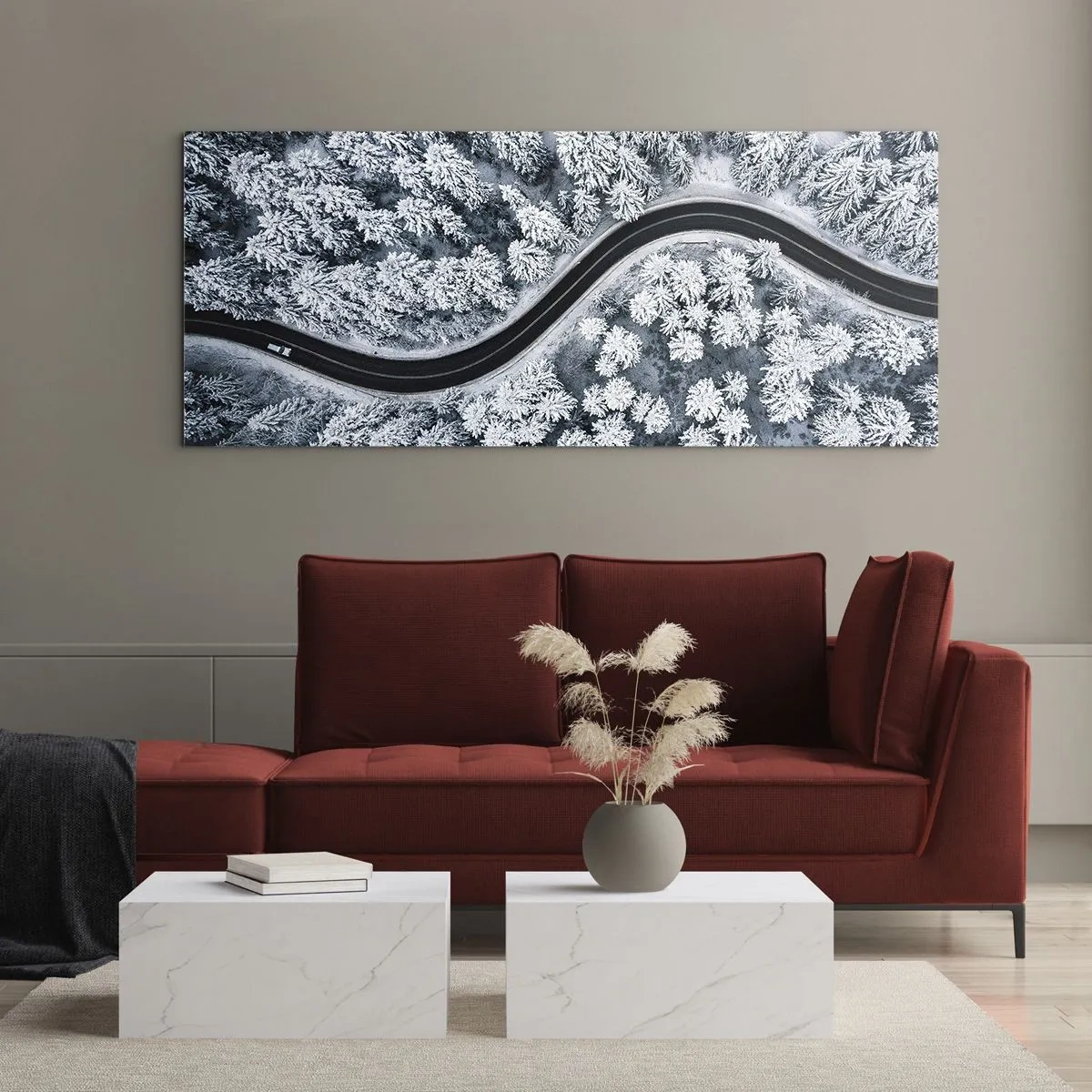 Glasbild - Bild auf glas - Durch den Winterwald - 100x40 cm