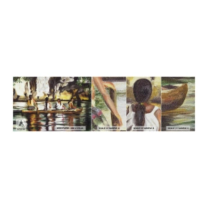 Fototapeten Muster Premium Canvas - In einem polynesischen Paradies - Reisen, Landschaft, Fluss - 100x30 cm