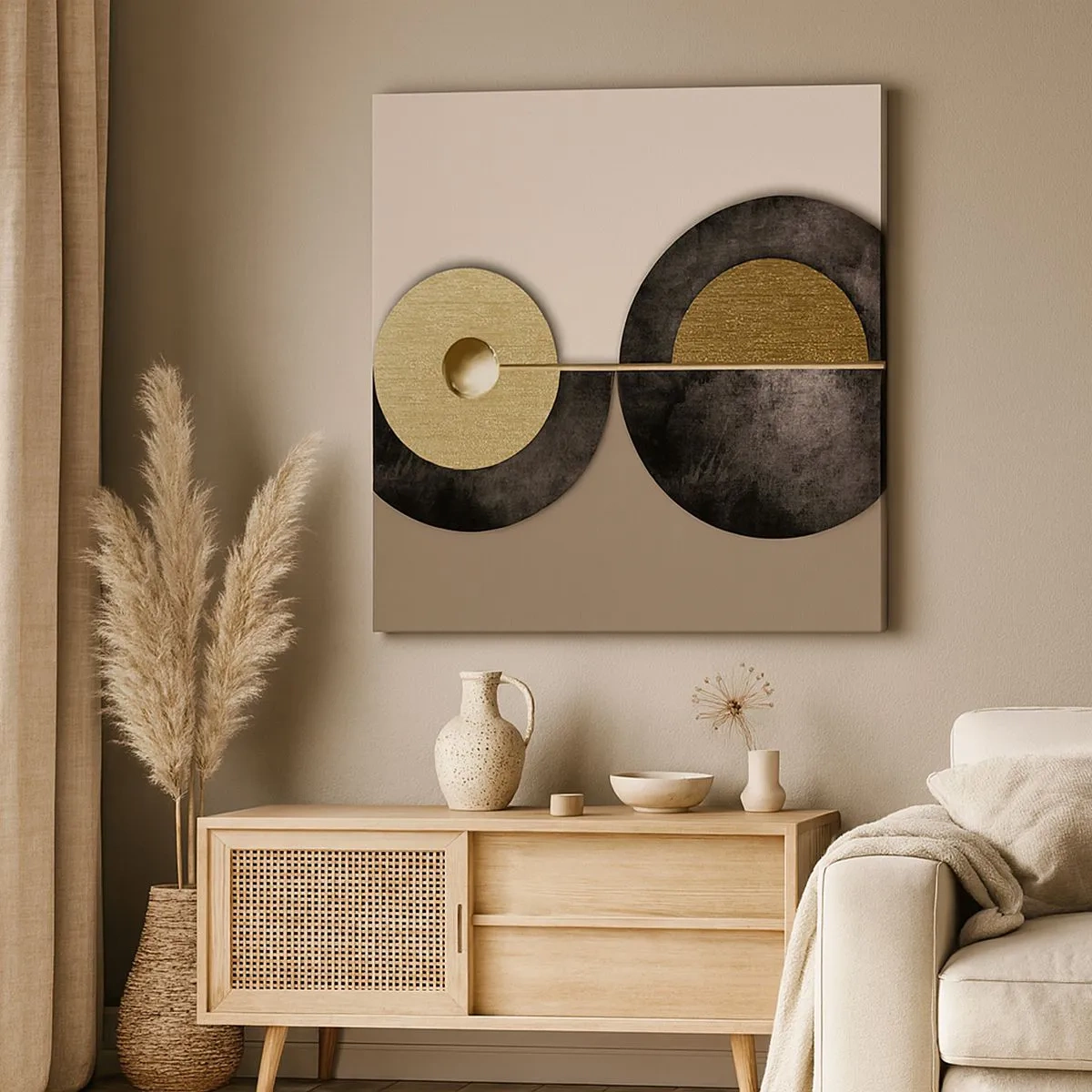 Bild auf Leinwand - Leinwandbild - Variationen rund um den Kreis - 30x30 cm