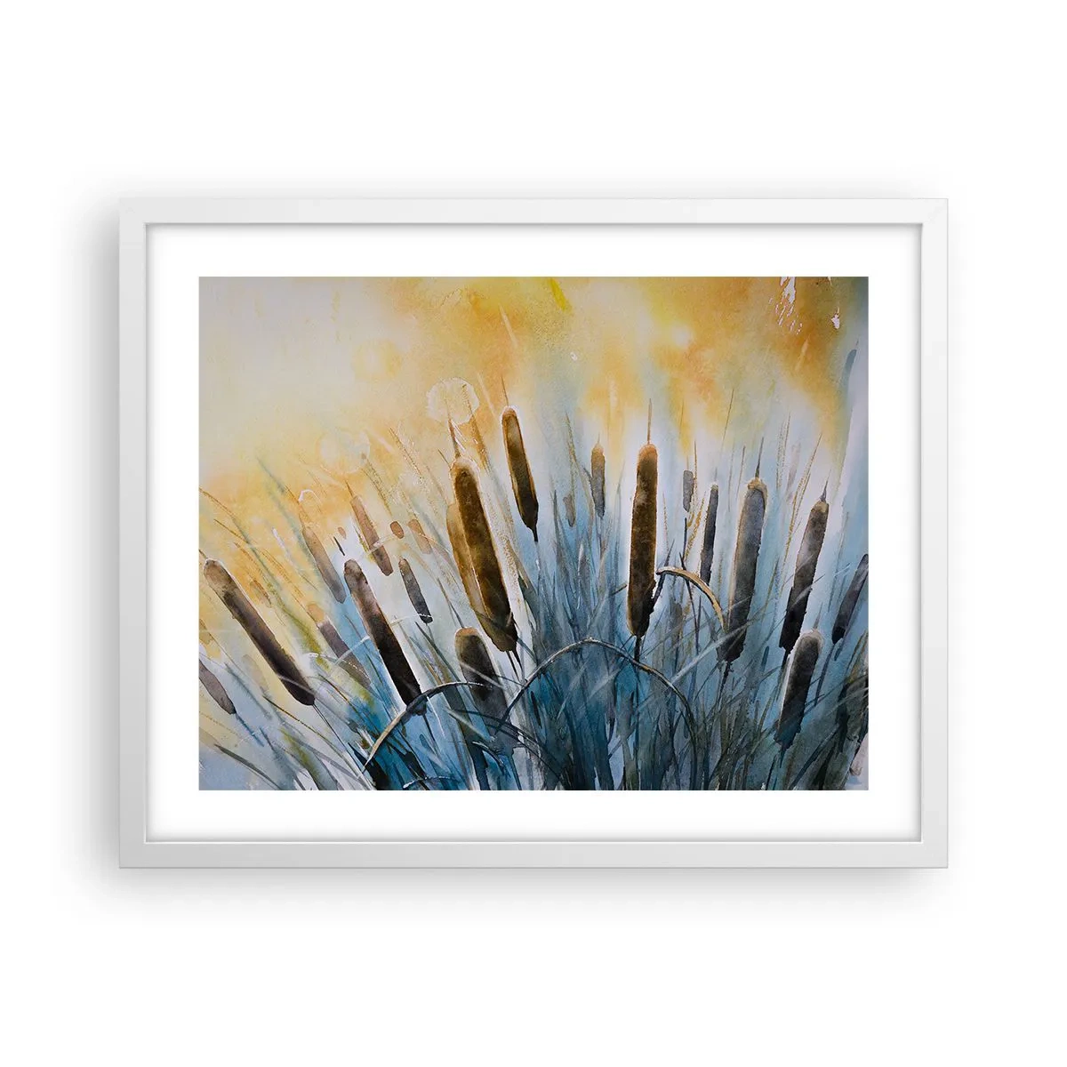 Poster in einem weißen Rahmen - Die Kälte des Wassers, die Hitze der Sonne - 50x40 cm