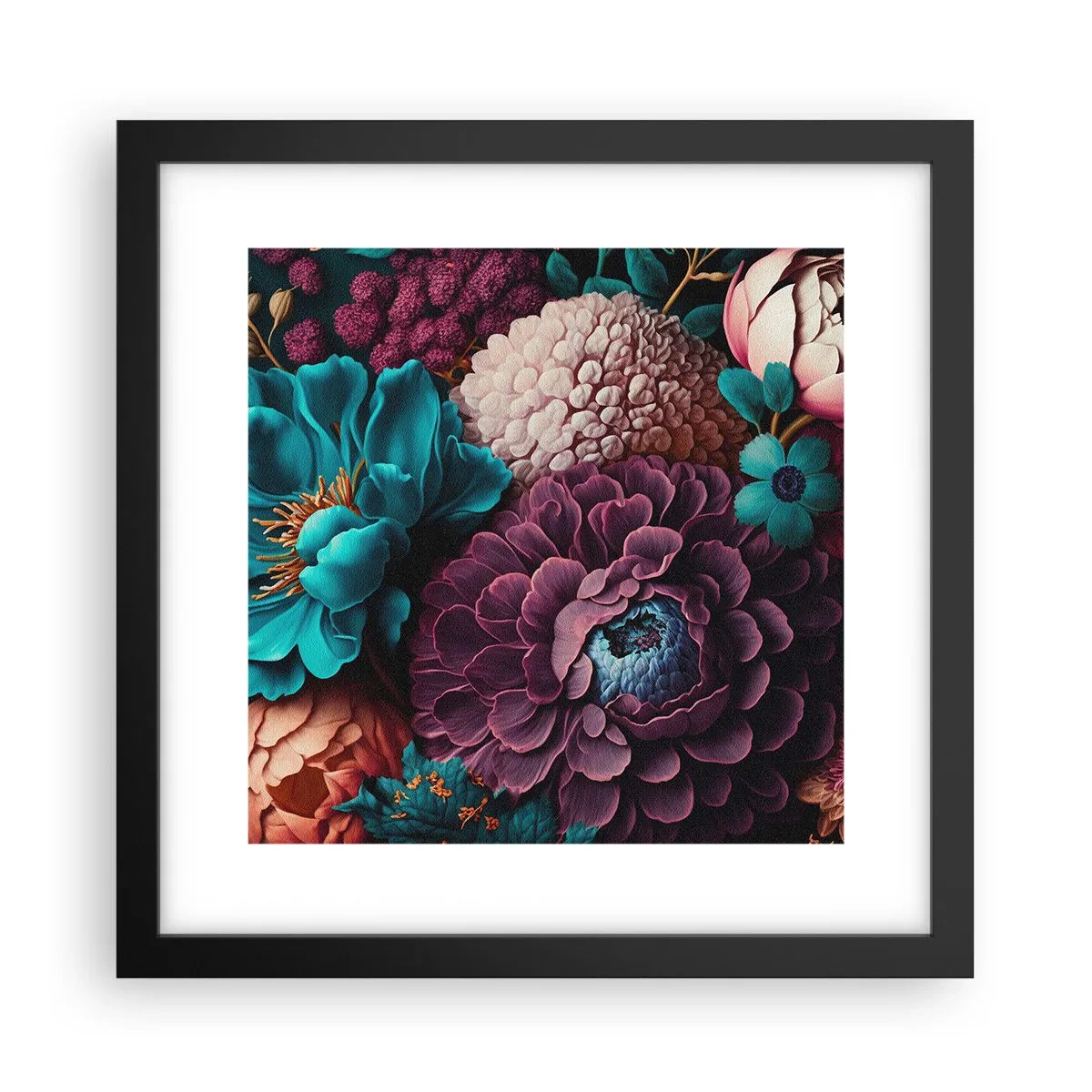 Poster in einem schwarzem Rahmen - Natur in Hülle und Fülle - 30x30 cm