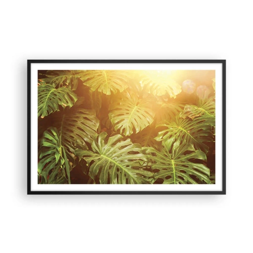 Poster in einem schwarzem Rahmen - Ins Grüne tretren... - 91x61 cm