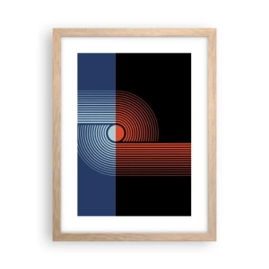 Poster in einem Rahmen aus heller Eiche - In einer geometrischen Umarmung - 30x40 cm