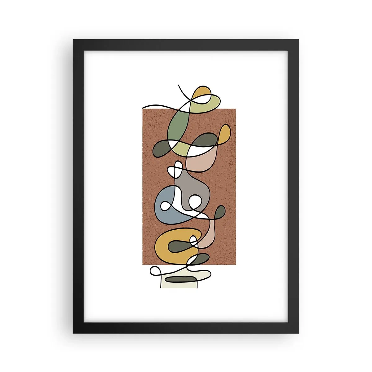 Poster in einem schwarzem Rahmen - Abstraktion, die ein Lächeln wert ist - 30x40 cm