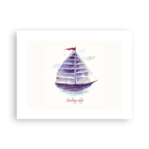 Poster - Volle Segel und ruhiges Wasser - 40x30 cm