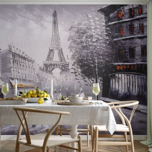 Fototapete Premium Sand - Pariser Spaziergang - Stadt, Paris, Eiffelturm - 400x280 cm