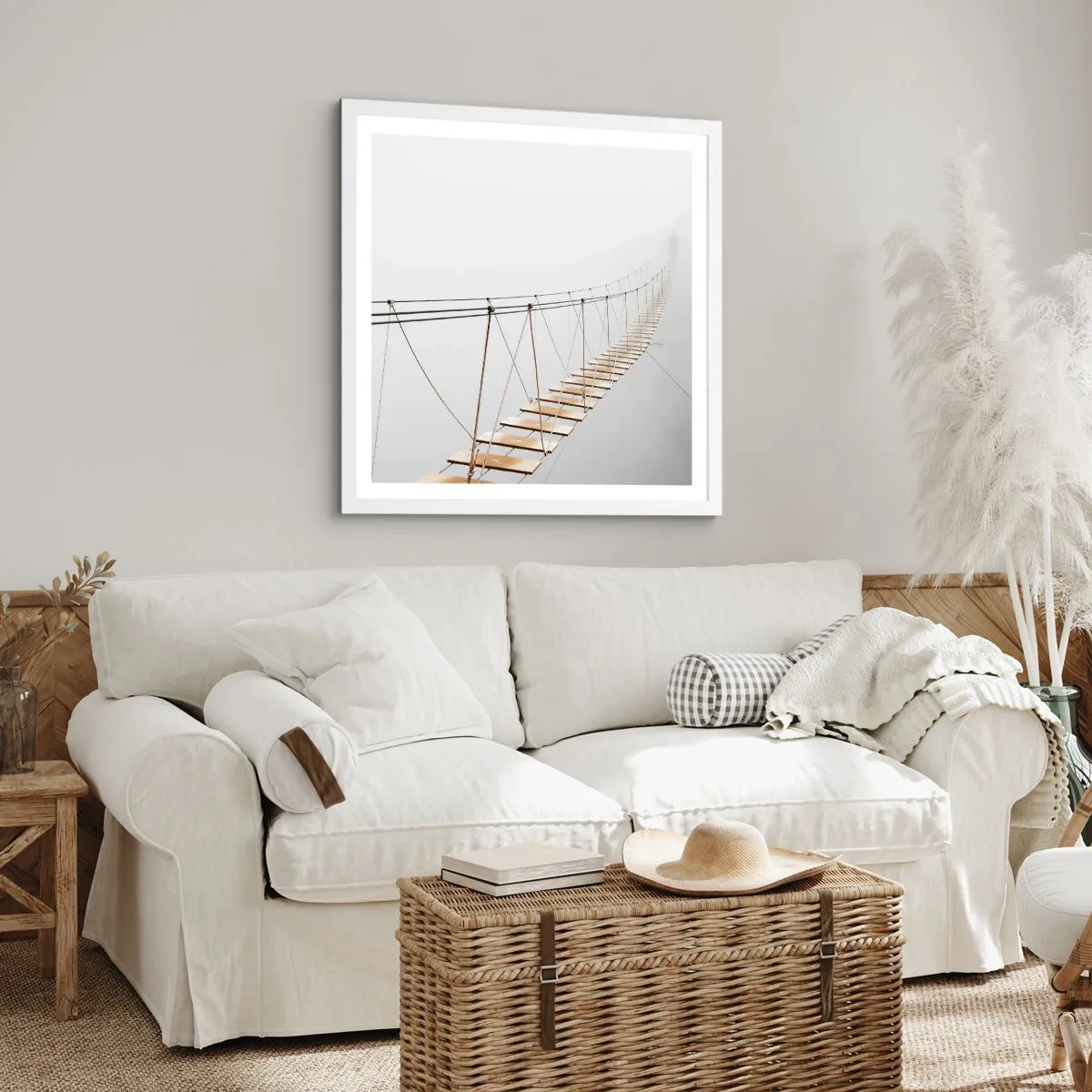 Poster in einem weißen Rahmen - Wohin wird es dich führen? - 50x50 cm