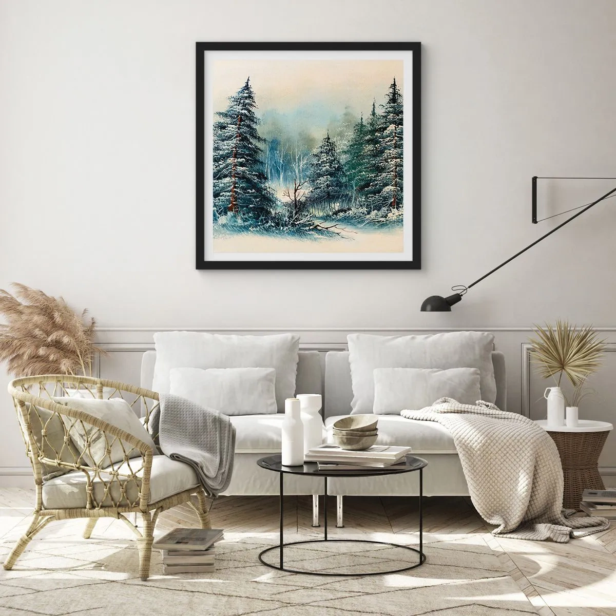 Poster in einem schwarzem Rahmen - Bereit für Weihnachten - 60x60 cm