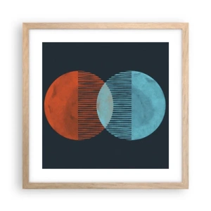 Poster in einem Rahmen aus heller Eiche - Astronomische Fantasie - 40x40 cm