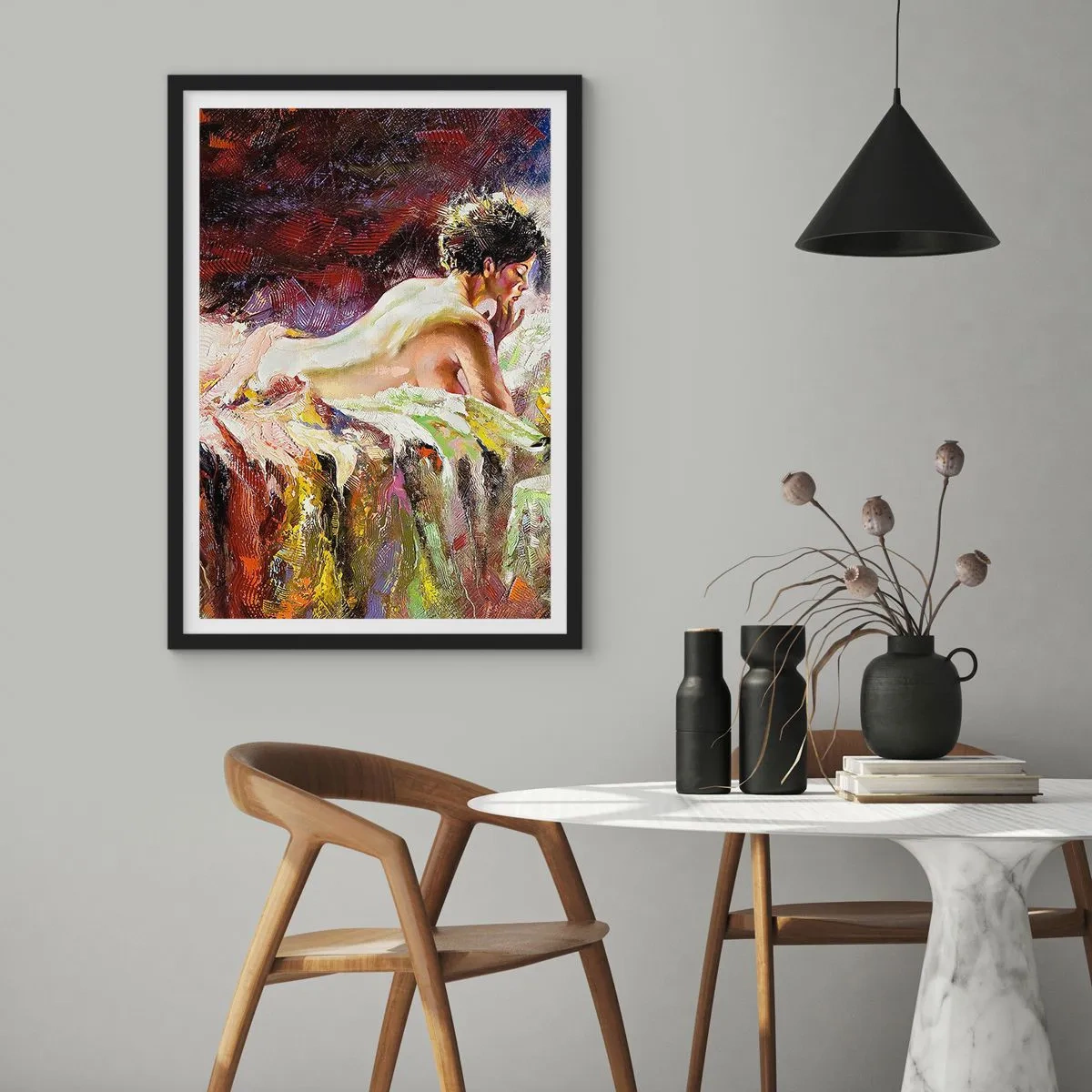 Poster in einem schwarzem Rahmen - Venus in Gedanken - 40x50 cm