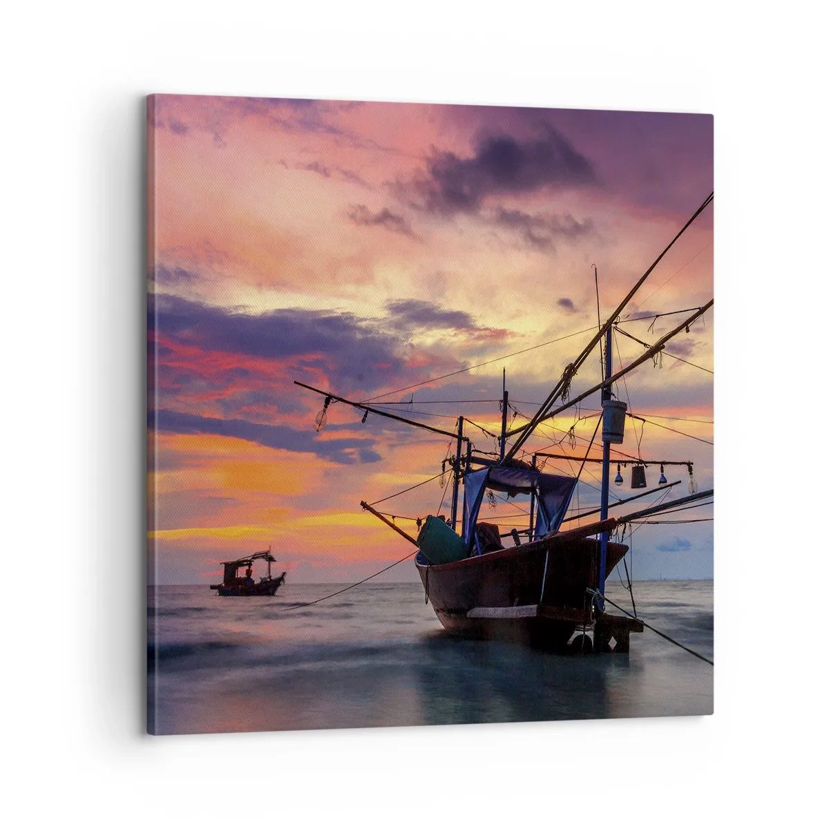 Bild auf Leinwand - Leinwandbild - Exotischer Abend - 60x60 cm