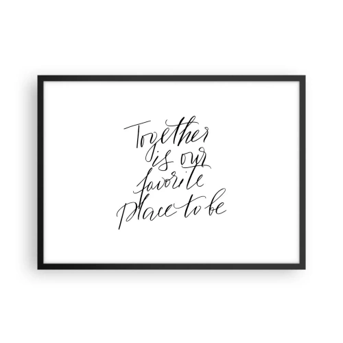 Poster in einem schwarzem Rahmen - Typografische Inschrift im eleganten Stil auf weißem Hintergrund - 70x50cm - Fühlst du das auch? - Moderne Wanddekoration für Wohnzimmer und Schlafzimmer ARTTOR