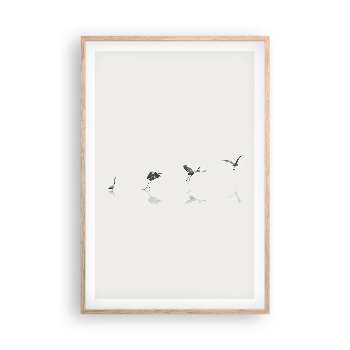 Poster in einem Rahmen aus heller Eiche - Vier einfache Schritte - 61x91 cm