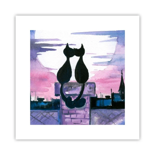 Poster - Rendez-vous unter dem Mond - 30x30 cm