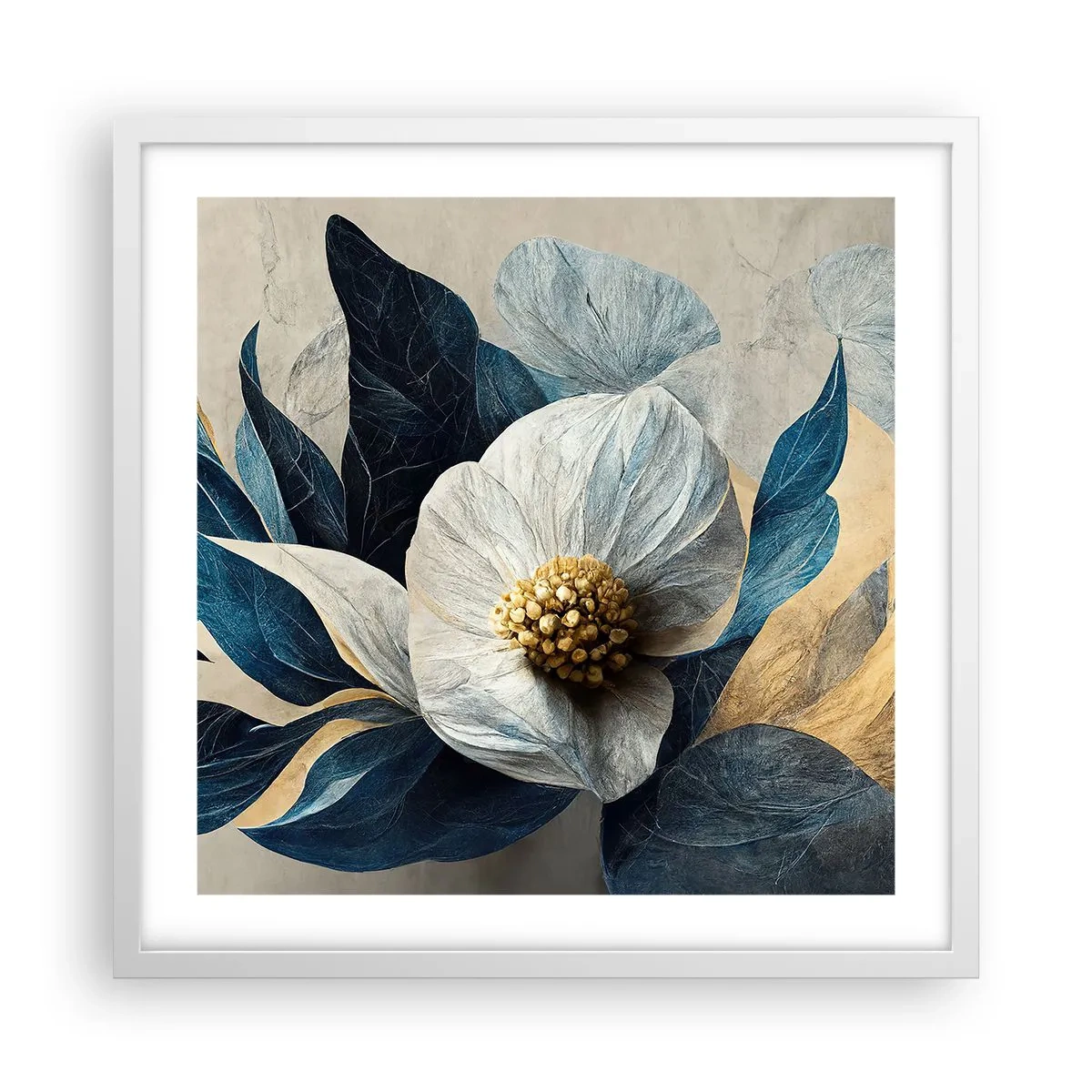 Poster in einem weißen Rahmen - Er hat ein Herz aus Gold - 50x50 cm