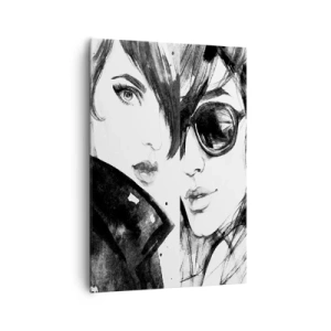 Bild auf Leinwand - Leinwandbild - Stilvolle Frauenporträts in monochromen Tönen - 70x100cm - Schönheit multipliziert - Moderne Wanddekoration für Wohnzimmer und Schlafzimmer ARTTOR