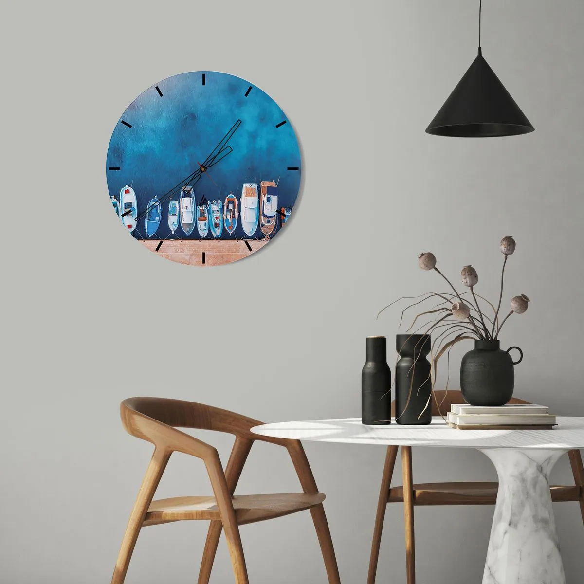 Wanduhr - Glasuhr - In einer Reihe - 40x40 cm